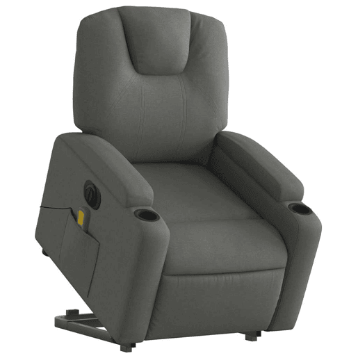 Poltrona elétrica elevatória massagens - Poltrona relax tecido cinzento-escuro