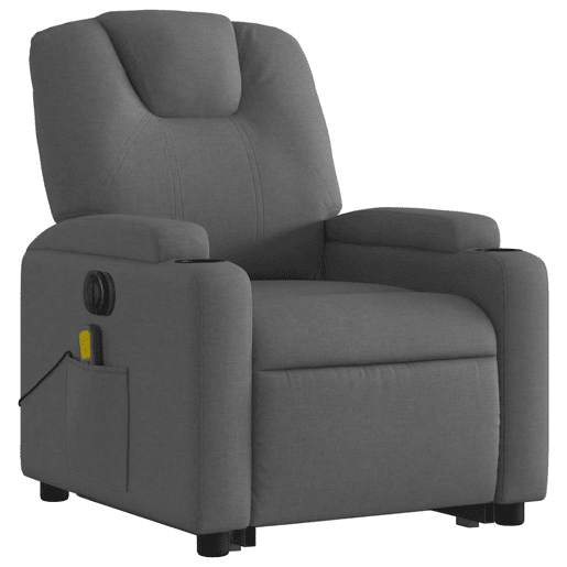 Poltrona elétrica elevatória massagens - Poltrona relax tecido cinzento-escuro