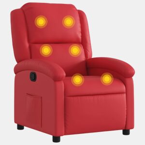 Poltrona de massagens reclinável - Poltrona relax couro artificial vermelho