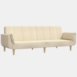Sofá-cama, Sofá conversível 2 lugares com duas almofadas tecido cor creme