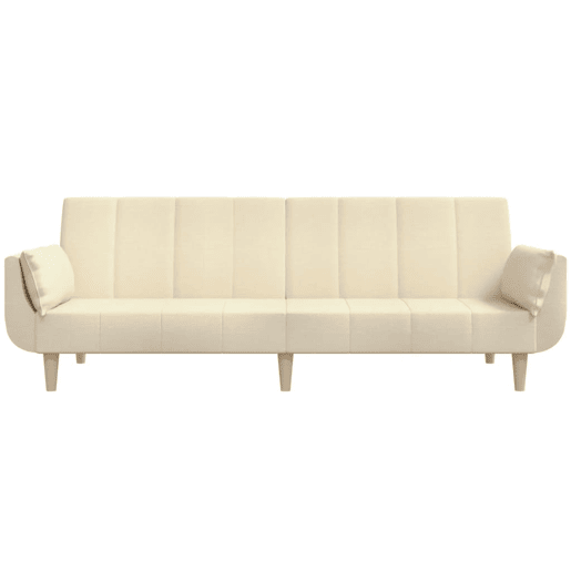 Sofá-cama, Sofá conversível 2 lugares com duas almofadas tecido cor creme