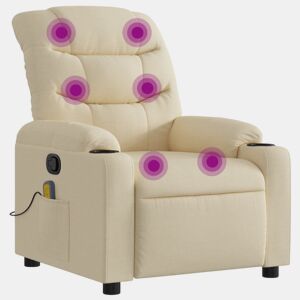 Poltrona de massagens reclinável - Poltrona relax tecido cor creme