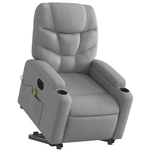 Poltrona elétrica reclinável massagens - Poltrona relax tecido cinzento-claro