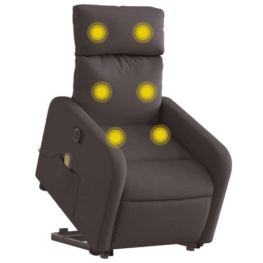 Poltrona elétrica massagens - Poltrona relax tecido castanho-escuro