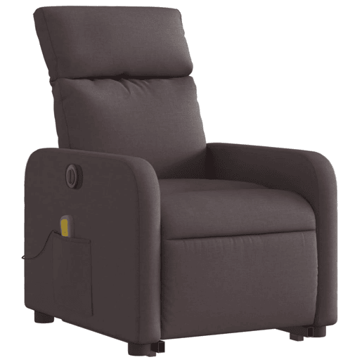 Poltrona elétrica massagens - Poltrona relax tecido castanho-escuro