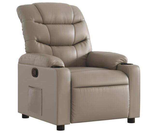 Sillón reclinable - sillón relax de cuero sintético color capuchino