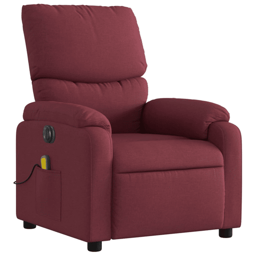 Poltrona reclinável de massagens - Poltrona relax elétrica tecido vermelho tinto