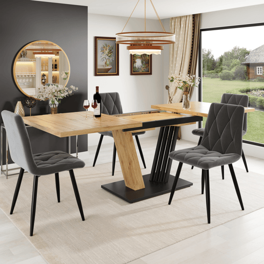 Mesa extensÃvel 120160 x 80 x 76 cm - Mesa de cozinha e sala com pernas em forma de asa - Cor madeira Mesa extensÃvel 120160 x 80 x 76 cm - Mesa de cozinha e sala com pernas em forma de asa - Cor madeira