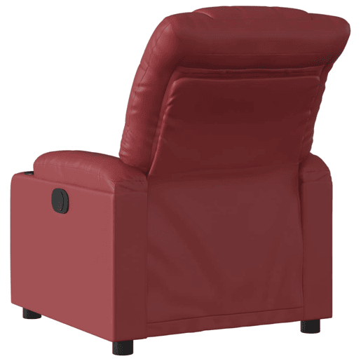 Poltrona reclinável - Poltrona relax couro artificial vermelho tinto