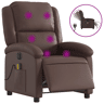 Poltrona massagens reclinável - Poltrona relax elétrica couro artif. castanho