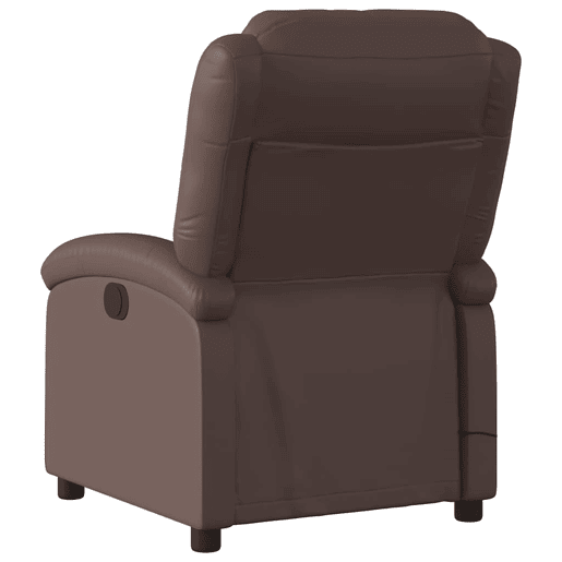 Poltrona massagens reclinável - Poltrona relax elétrica couro artif. castanho
