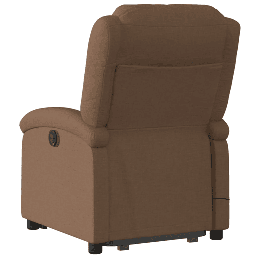 Poltrona elétrica elevatória massagens - Poltrona relax tecido castanho