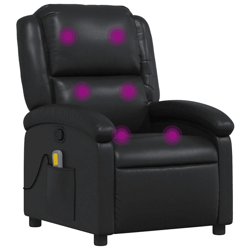 Poltrona de massagens reclinável - Poltrona relax couro artificial preto
