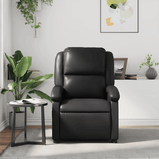 Poltrona de massagens reclinável - Poltrona relax couro artificial preto