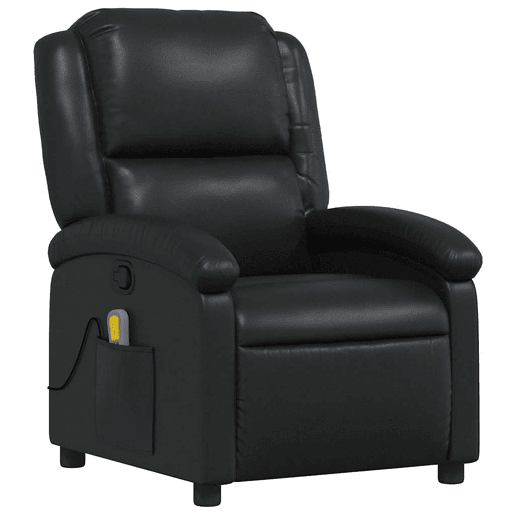 Poltrona de massagens reclinável - Poltrona relax couro artificial preto