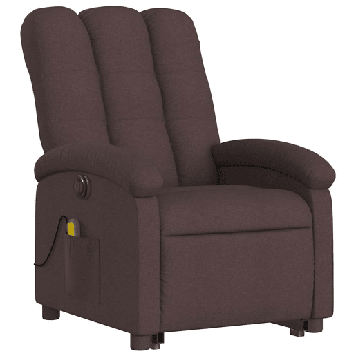 Poltrona elétrica massagens - Poltrona relax tecido castanho-escuro