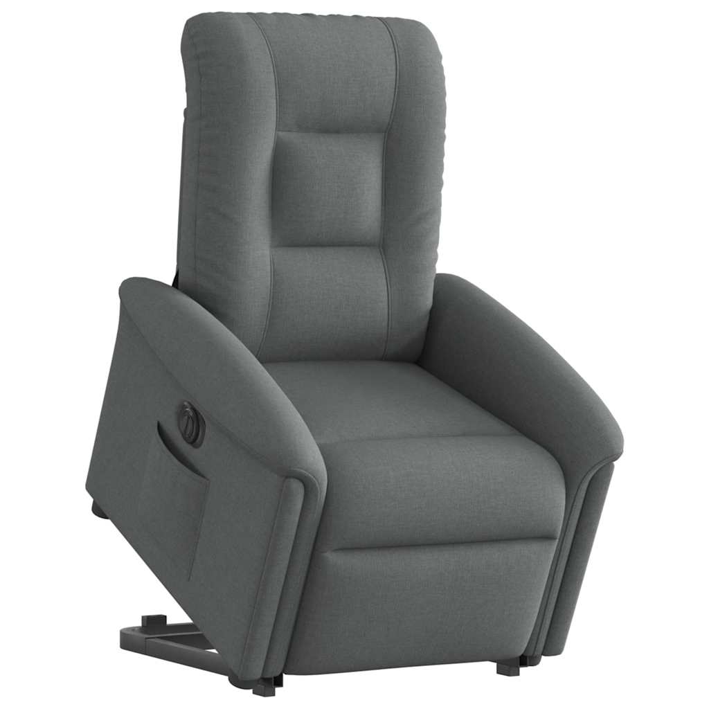 Sillón eléctrico reclinable elevable - sillón relax de tela gris oscuro