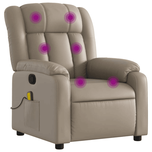Poltrona de massagens reclinável - Poltrona relax couro artificial cappuccino