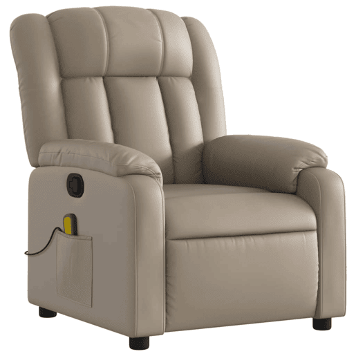 Poltrona de massagens reclinável - Poltrona relax couro artificial cappuccino