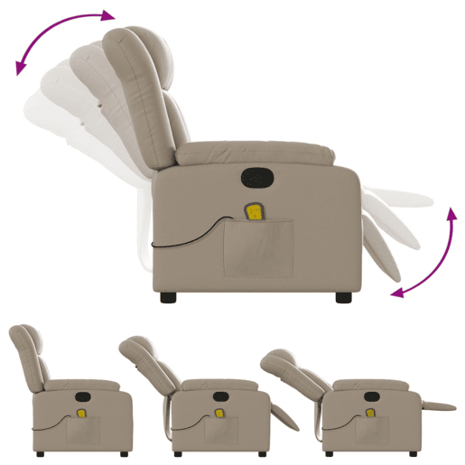 Poltrona de massagens reclinável - Poltrona relax couro artificial cappuccino