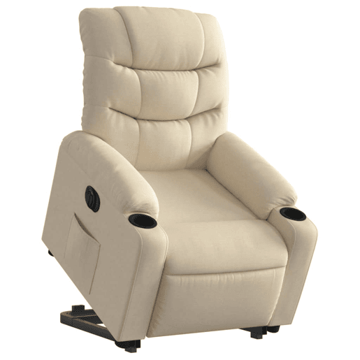 Poltrona reclinável - Poltrona relax elétrica tecido cor creme
