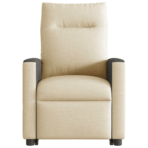 Poltrona elétrica elevatória massagens - Poltrona relax tecido creme Poltrona elétrica elevatória massagens - Poltrona relax tecido creme
