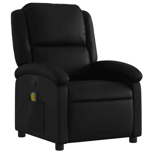 Poltrona massagens reclinável - Poltrona relax elétrica couro artificial preto