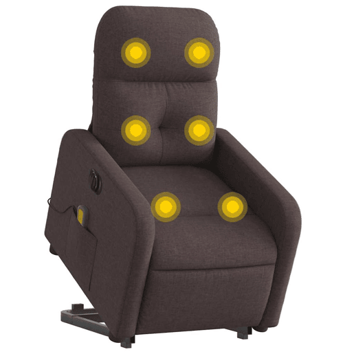 Poltrona elétrica massagens - Poltrona relax tecido castanho-escuro