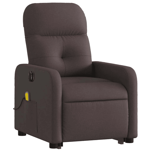 Poltrona elétrica massagens - Poltrona relax tecido castanho-escuro