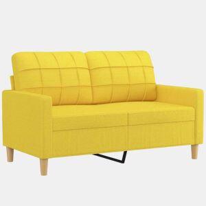 Sofá de 2 lugares - Sofá fixo 120 cm tecido amarelo-claro
