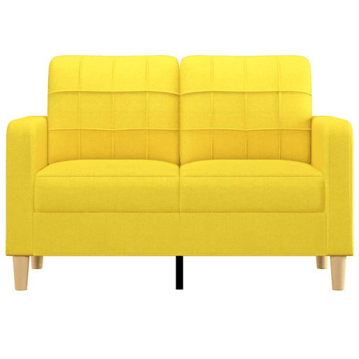 Sofá de 2 lugares - Sofá fixo 120 cm tecido amarelo-claro