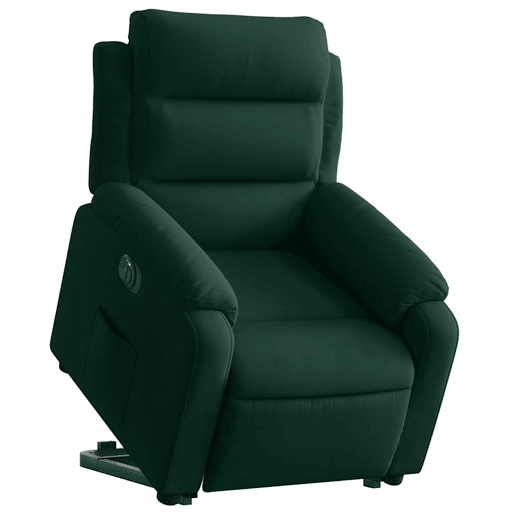 Poltrona reclinável - Poltrona relax elétrica veludo verde-escuro