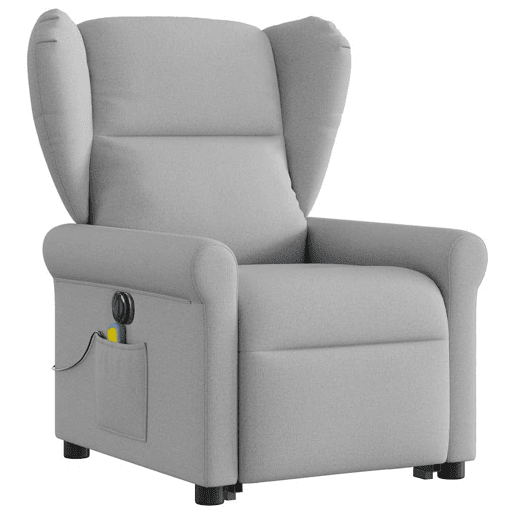 Poltrona elétrica elevatória massagens - Poltrona relax tecido cinzento-nublado