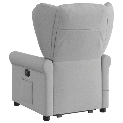 Poltrona elétrica elevatória massagens - Poltrona relax tecido cinzento-nublado