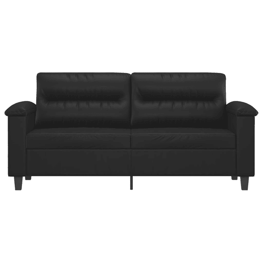 Sofá de 2 lugares - Sofá fixo 140 cm couro artificial preto