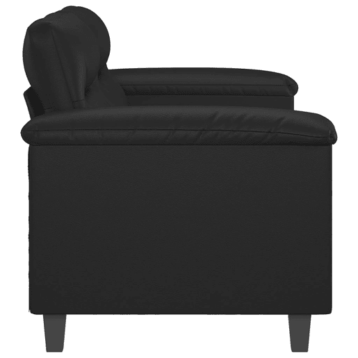 Sofá de 2 lugares - Sofá fixo 140 cm couro artificial preto