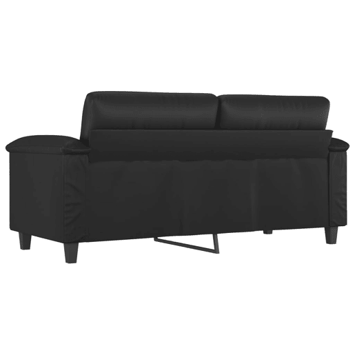 Sofá de 2 lugares - Sofá fixo 140 cm couro artificial preto