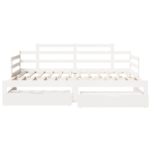 Sofá-cama, Sofá conversível com gavetão e gavetas sem colchão 90x200 cm branco