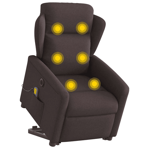 Poltrona elétrica massagens - Poltrona relax tecido castanho-escuro