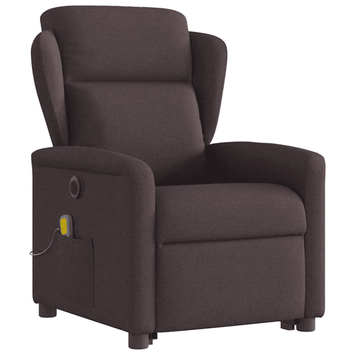 Poltrona elétrica massagens - Poltrona relax tecido castanho-escuro