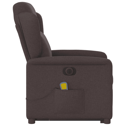 Poltrona elétrica massagens - Poltrona relax tecido castanho-escuro
