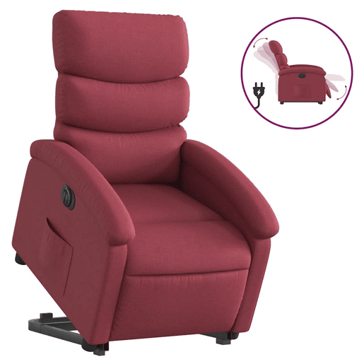 Poltrona reclinável - Poltrona relax elétrica tecido vermelho-tinto