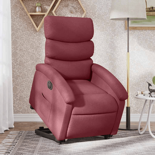 Poltrona reclinável - Poltrona relax elétrica tecido vermelho-tinto