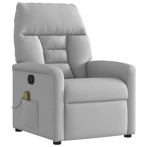 Cadeira de massagem reclinável - Poltrona relax tecido cinzento Cadeira de massagem reclinável - Poltrona relax tecido cinzento