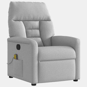 Cadeira de massagem reclinável - Poltrona relax tecido cinzento