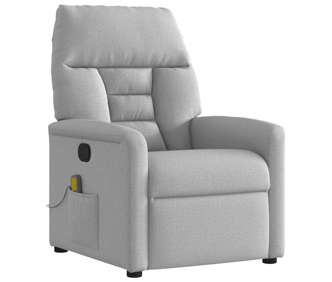 Sillón de masaje reclinable - sillón relax de tela gris nube