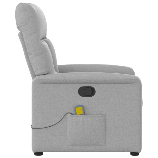 Cadeira de massagem reclinável - Poltrona relax tecido cinzento Cadeira de massagem reclinável - Poltrona relax tecido cinzento