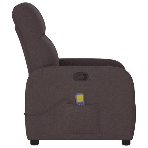 Poltrona de massagens reclinável - Poltrona relax tecido castanho-escuro Poltrona de massagens reclinável - Poltrona relax tecido castanho-escuro