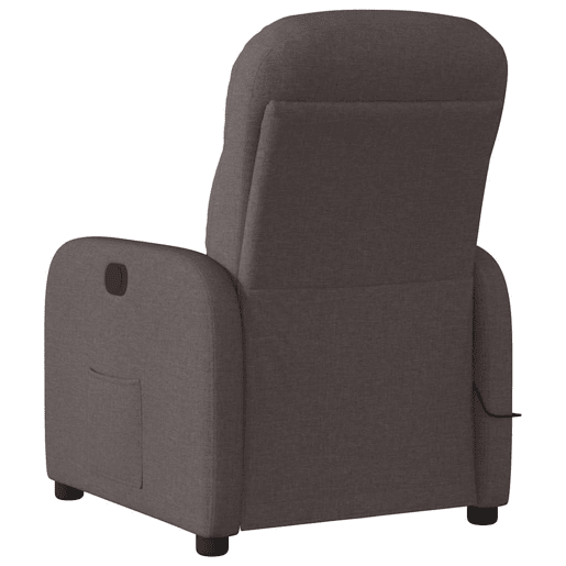 Poltrona de massagens reclinável - Poltrona relax tecido castanho-escuro Poltrona de massagens reclinável - Poltrona relax tecido castanho-escuro
