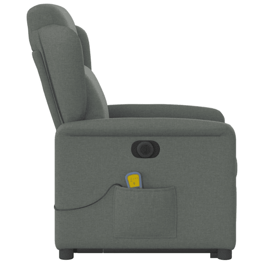 Poltrona elétrica elevatória massagens - Poltrona relax tecido cinzento-escuro